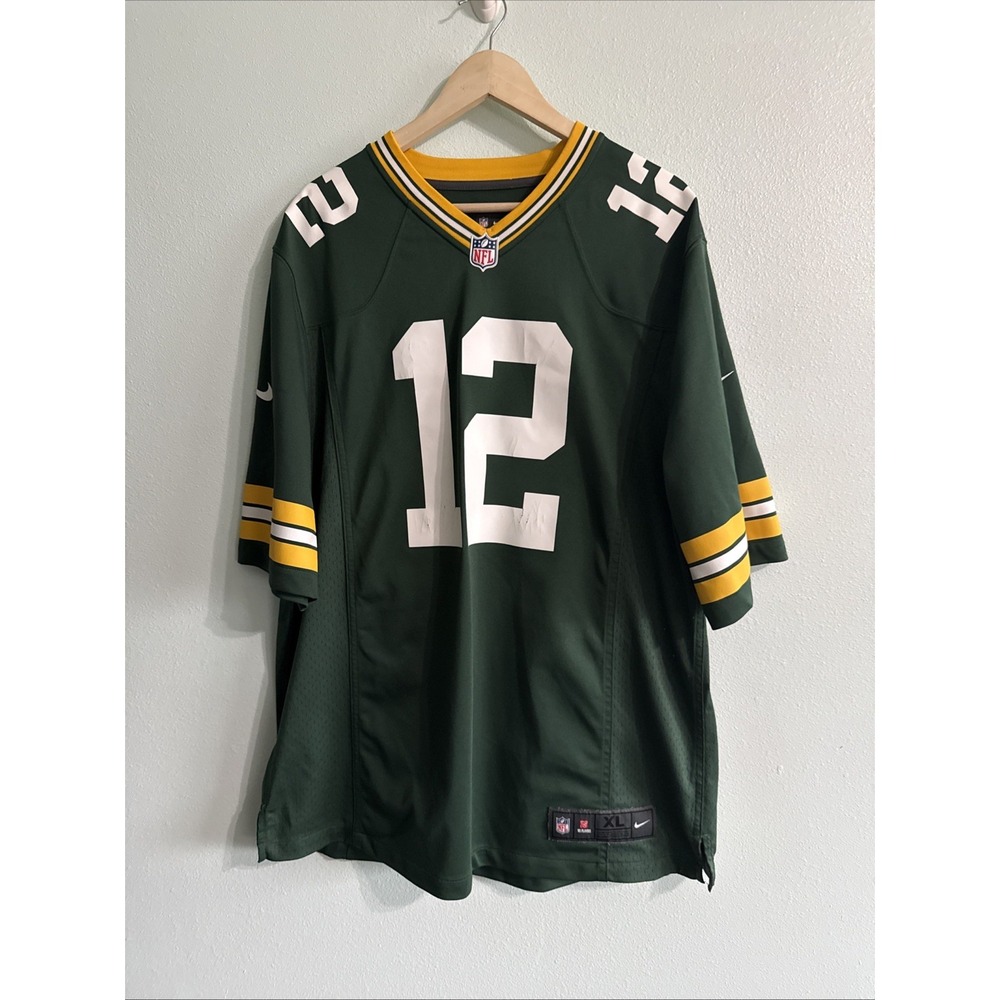 Mens Nike On Field NFL SZ XL Green Bay Packers #12 Aaron Rogers Jersey Green